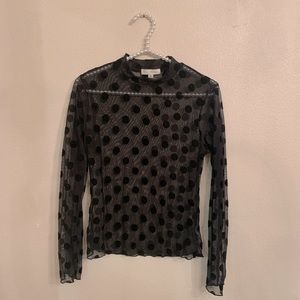 Polk a dot mesh top